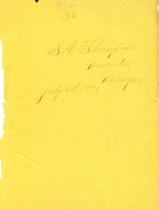 Stacy C. Thompson's Scrapbook July 14, 1873